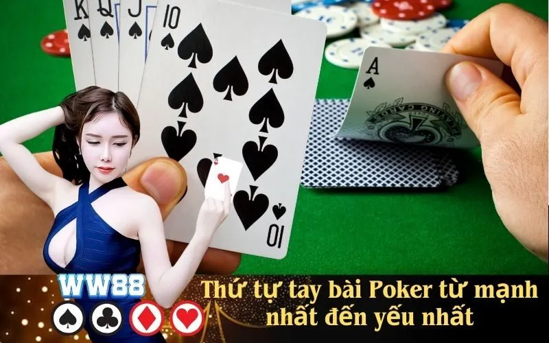 Thứ tự tay bài Poker từ mạnh nhất đến yếu nhất